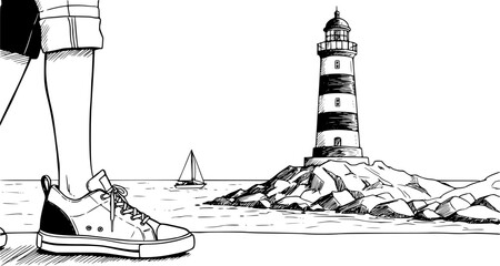 lighthouse on the sea