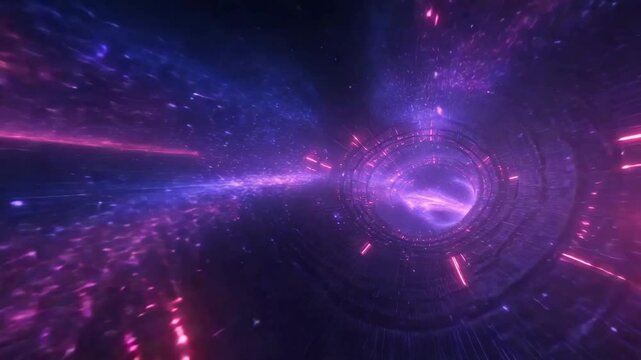 Purple Time Rift With Floating Rings Loop