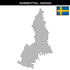 Obraz premium Medium dots map of norrbotten in Sweden