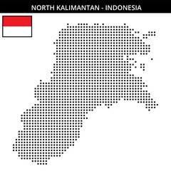 Medium dots map of north-kalimantan in Indonesia