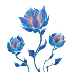Blooming lotus flower vector illustration set with leaves, a symbol of nature's beauty and spring's floral design