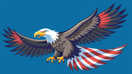 Celebrating Freedom The Majesty of the Eagle Soaring on American Independence Day