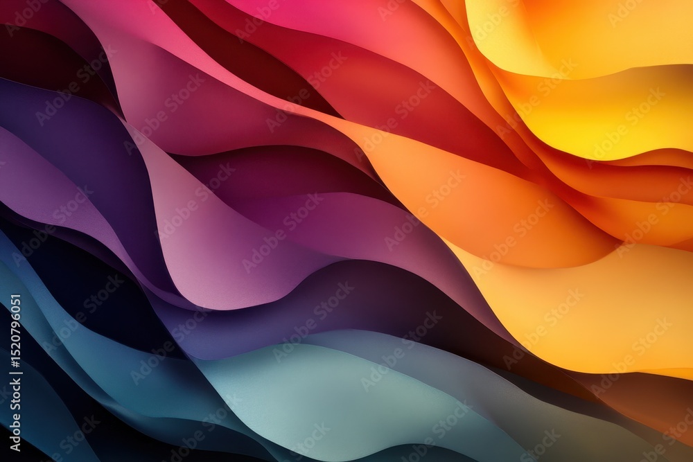 Poster colorful abstract background with flowing layers and vibrant hues, abstract colorful background with