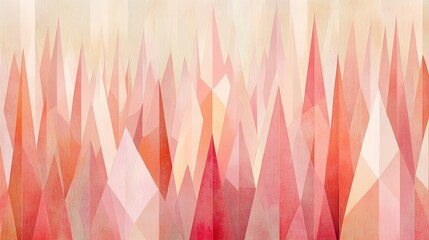Abstract geometric pattern with blurred triangular shapes in shades of red and beige.