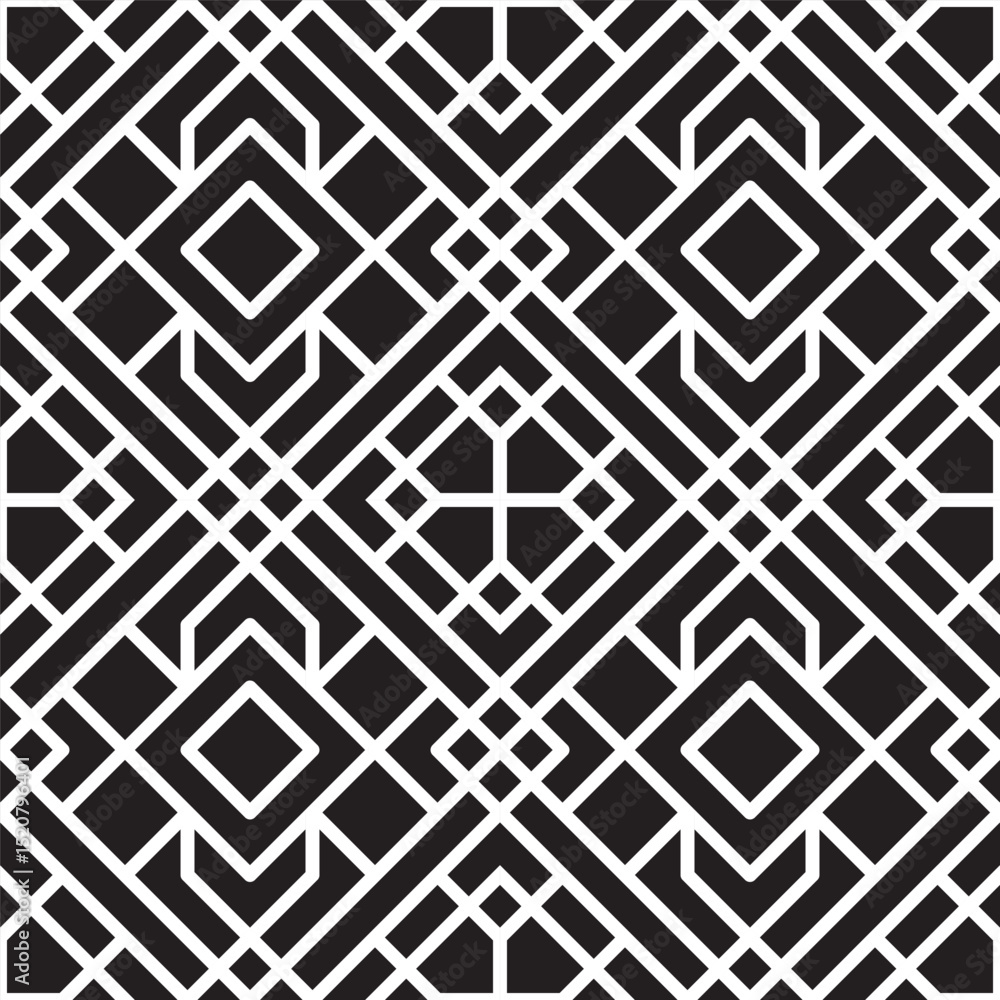 Poster modern geometric diamond shape line art seamless pattern texture