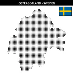 Fototapeta premium Medium dots map of OstergOtland in Sweden