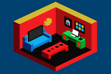 3d rendering of gamer room illustration 