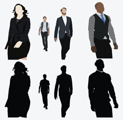 silhouettes of business people
