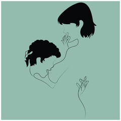 vector silhouette of a girl