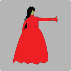 girl in red dress