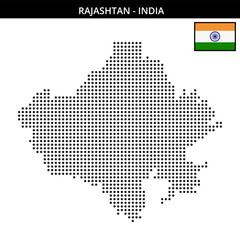 Medium dots map of rajashtan in India