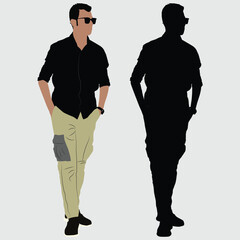 silhouette of a young man
