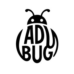 Vector Ladybug Word Letters Cartoon typographic illustration isolated on white