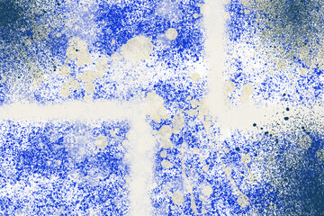 Abstract Blue Splatter Texture with White Lines