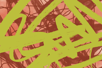Energetic Abstract Composition with Brushstrokes and Overlapping Lines