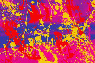 Abstract Splatter Paint in Vibrant Colors for Poster