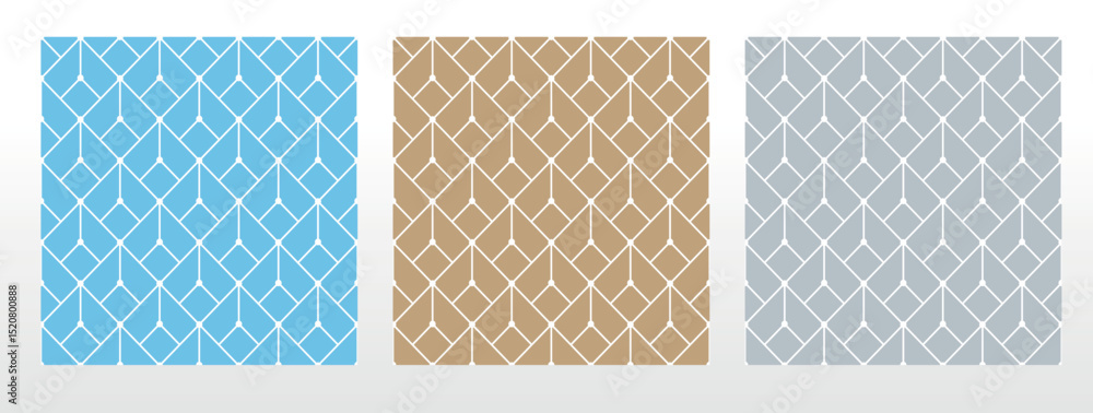 Poster Set of abstract geometric patterns. Seamless vector backgrounds. Colored ornaments Graphic modern patterns Simple lattice graphic design