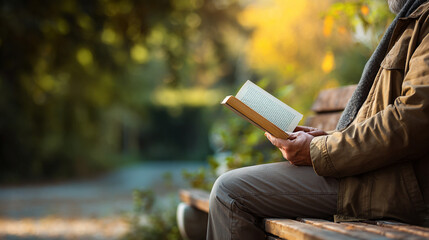 Peaceful Reading in the Park: Autumn Leaves and Sunset Relaxation for Cozy Outdoor Escapism