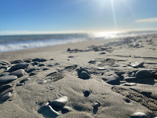 footprints on the beach