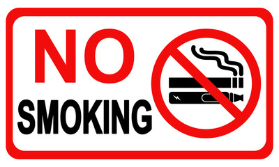 No smoking no vaping prohibition sign. Vector Illustration design.