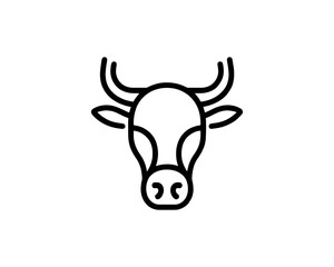 Bold cow head outline in vector format