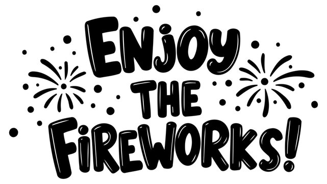 A bold. fun. and childlike graphic design promoting the enjoyment of fireworks. Perfect for t-shirts. posters. or general advertising.