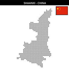 Obraz premium Medium dots map of shaanxi in China