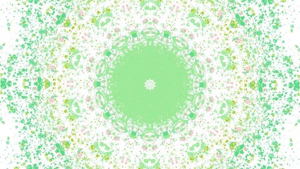 Soft Green Mandala Background with Abstract Kaleidoscope Symmetry – Calming Spiritual Design
