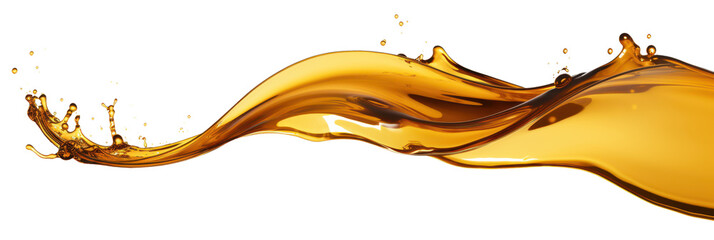 abstract liquid oil or golden liquid wave isolated on white or transparent png