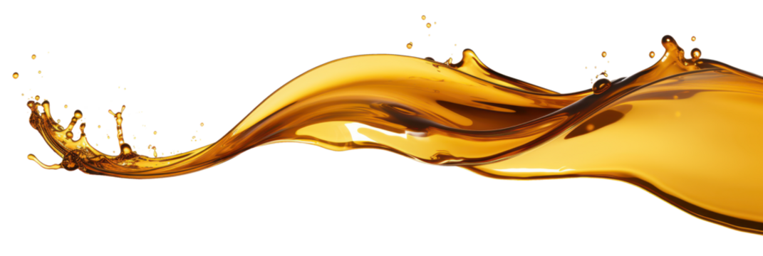 abstract liquid oil or golden liquid wave isolated on white or transparent png