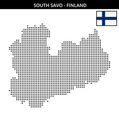 Fototapeta premium Medium dots map of south-savo in Finland