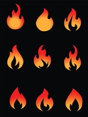 Fiery Flames A Collection of  12  Unique Fire Icons and Symbols