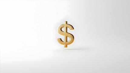 Obraz premium Gold Pixel Dollar Sign Isolated On White Background