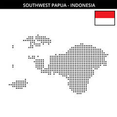 Fototapeta premium Medium dots map of southwest-papua in Indonesia