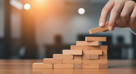 Strategic Planning Building a Strong Foundation with Blocks