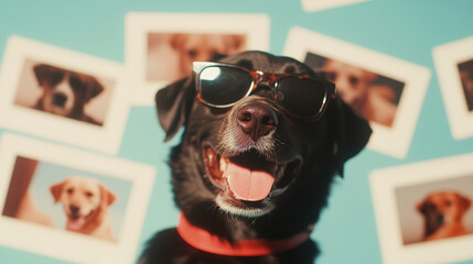 Dog wearing sunglasses - pet