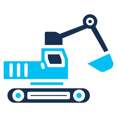 Excavation solid color icon