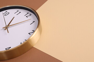 Close-up of a wall clock. The concept of time and work time is valuable for life, Alarm clock...