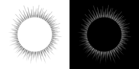 Dynamic abstract spiral sound wave rhythm lines. Circular spiral sound wave rhythm of lines. Circular futuristic abstract lines, black and white background.	
