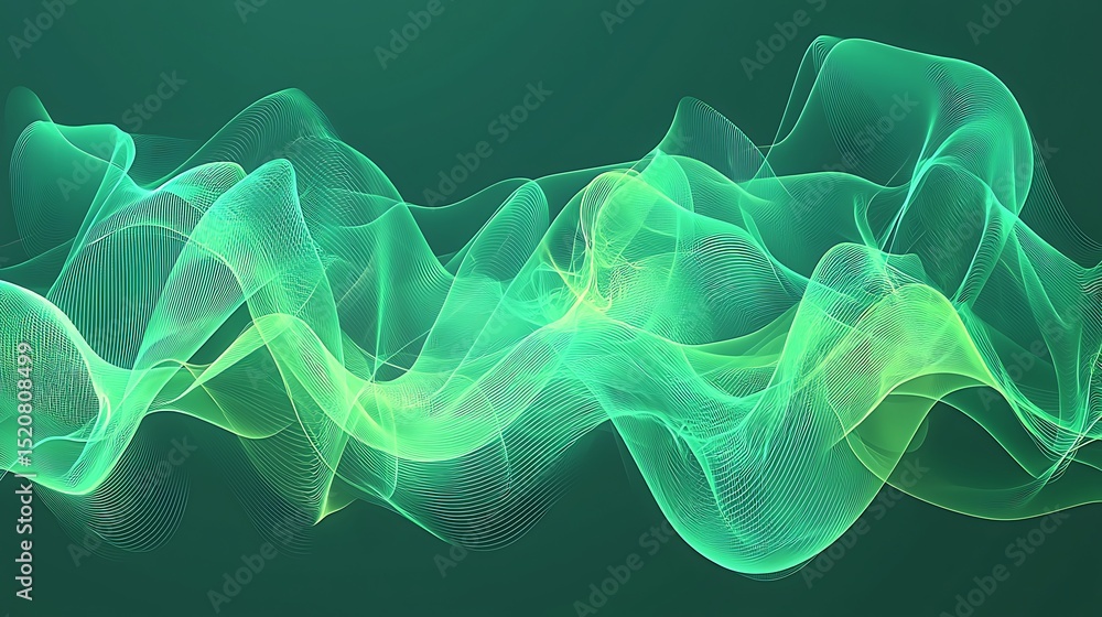 Poster dynamic wave patterns abstract visualization digital art colorful contemporary conceptual design
