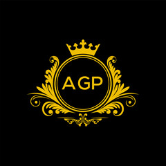 Initial AGP Letter Linked Logo for business and company identity. Modern AGP Letter Logo Vector Template with modern trendy golden logo.
