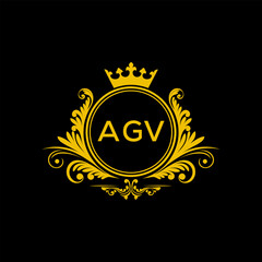 Initial AGV Letter Linked Logo for business and company identity. Modern AGV Letter Logo Vector Template with modern trendy golden logo.
