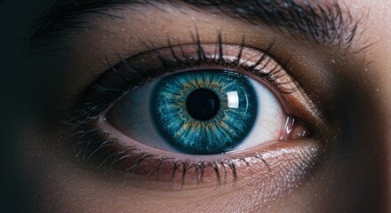 Obraz premium Close-up of a mesmerizing blue eye.