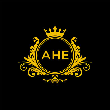 Initial AHE Letter Linked Logo for business and company identity. Modern AHE Letter Logo Vector Template with modern trendy golden logo.
