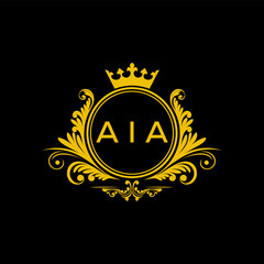 Initial AIA Letter Linked Logo for business and company identity. Modern AIA Letter Logo Vector Template with modern trendy golden logo.
