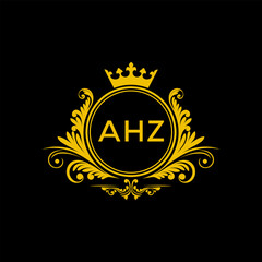 Initial AHZ Letter Linked Logo for business and company identity. Modern AHZ Letter Logo Vector Template with modern trendy golden logo.
