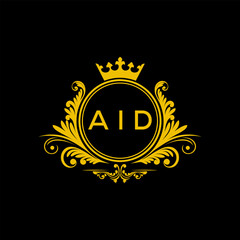 Initial AID Letter Linked Logo for business and company identity. Modern AID Letter Logo Vector Template with modern trendy golden logo.
