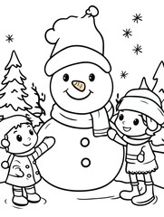 Children Building a Snowman