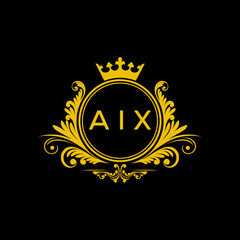 Initial AIX Letter Linked Logo for business and company identity. Modern AIX Letter Logo Vector Template with modern trendy golden logo.
