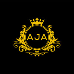Initial AJA Letter Linked Logo for business and company identity. Modern AJA Letter Logo Vector Template with modern trendy golden logo.
